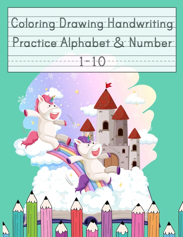 Front cover_Coloring Drawing Handwriting Practice Alphabet & Number