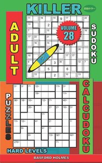 Couverture_Adult sudoku jigsaw Killer. Calcudoku puzzles. Hard levels.