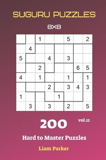 Front cover_Suguru Puzzles - 200 Hard to Master Puzzles 8x8 vol.12