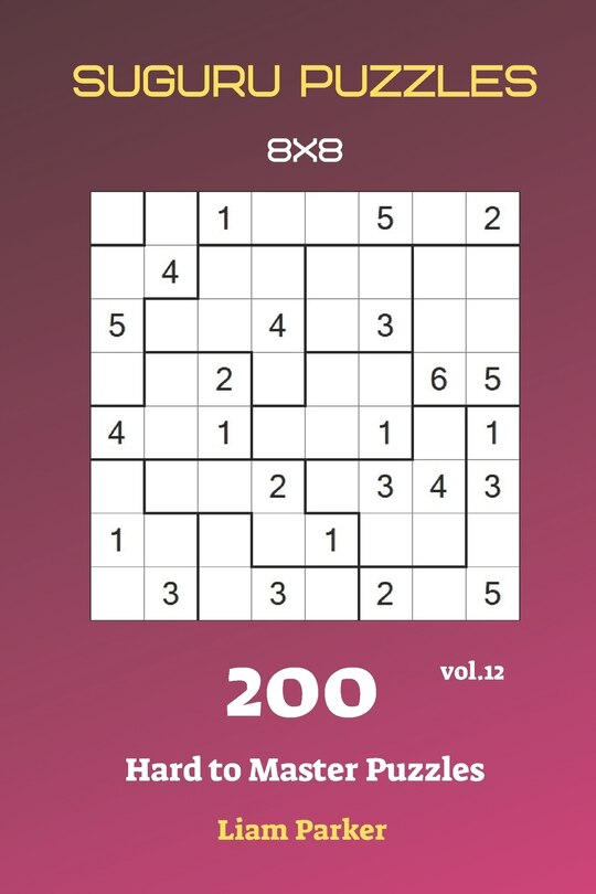 Front cover_Suguru Puzzles - 200 Hard to Master Puzzles 8x8 vol.12
