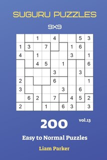 Front cover_Suguru Puzzles - 200 Easy to Normal Puzzles 9x9 vol.13