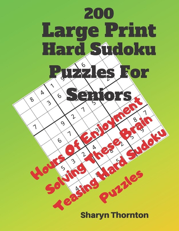 Front cover_200 Hard Large Print Sudoku Puzzles For Seniors