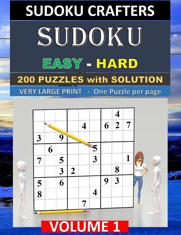 Front cover_SUDOKU Easy - Hard - 200 PUZZLES WITH SOLUTION