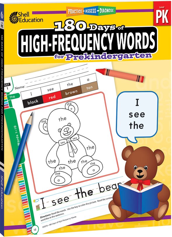 Front cover_180 Days(tm) High-Frequency Words for Prekindergarten