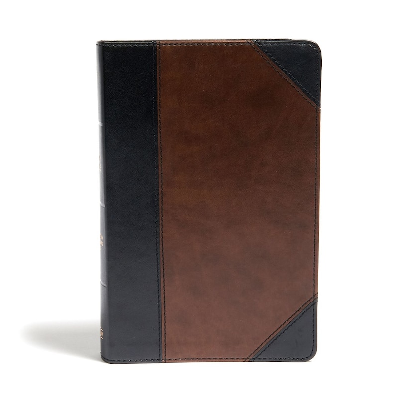 Front cover_Csb Large Print Personal Size Reference Bible, Black/brown Leathertouch, Indexed