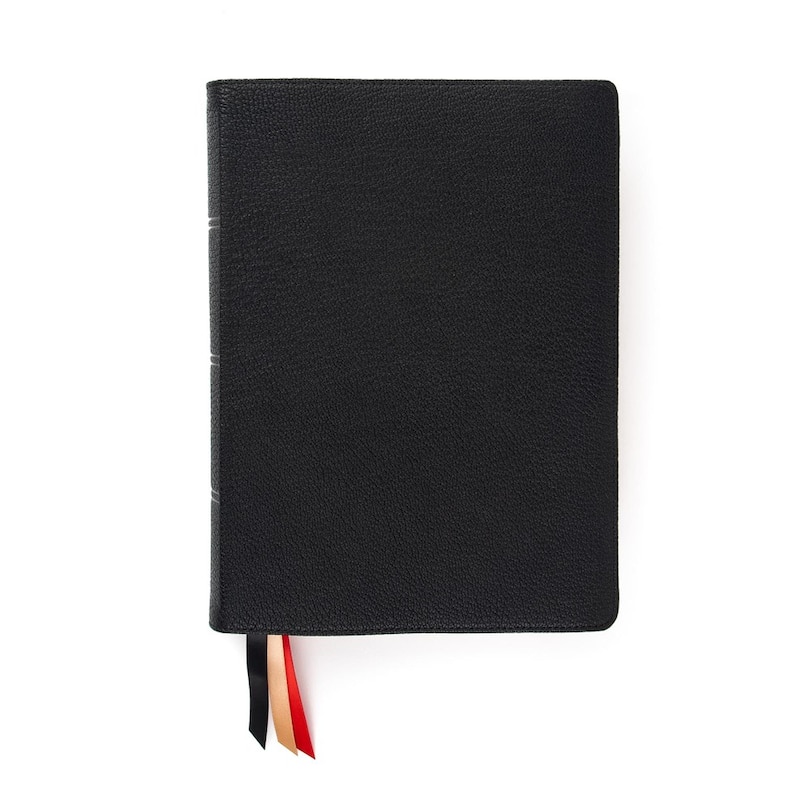 Front cover_CSB Single-Column Wide-Margin Bible, Holman Handcrafted Collection, Black Premium Goatskin