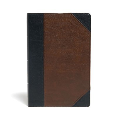 Front cover_KJV Large Print Personal Size Reference Bible, Black/Brown Leathertouch