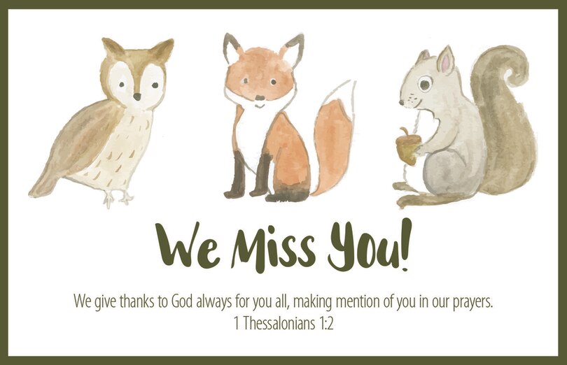 We Miss You  Postcard (Pkg 25) Miss You