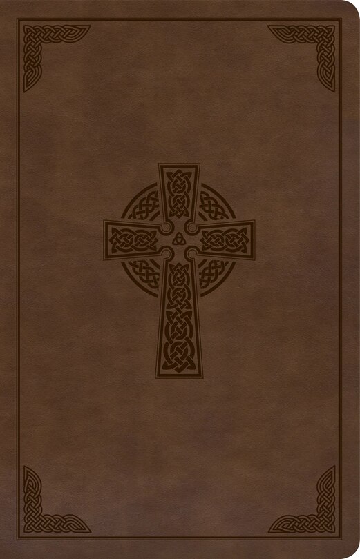 Couverture_KJV Large Print Personal Size Reference Bible, Brown Celtic Cross LeatherTouch, Indexed