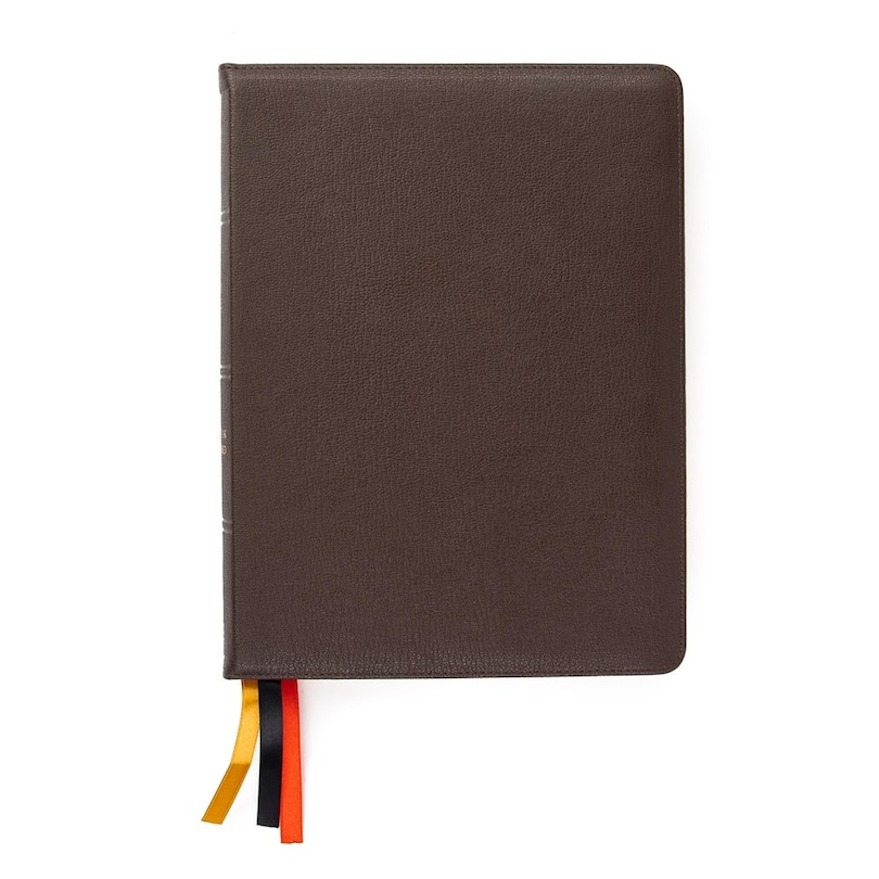 Front cover_CSB Verse-by-Verse Reference Bible, Holman Handcrafted Collection, Brown Premium Goatskin