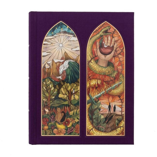 Front cover_CSB Notetaking Bible, Stained Glass Edition, Amethyst Cloth Over Board