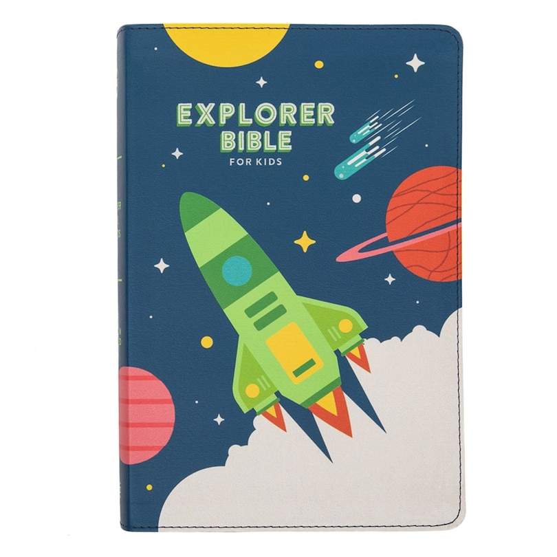 Front cover_CSB Explorer Bible for Kids, Blast Off LeatherTouch, Indexed