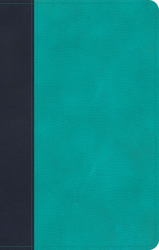 Front cover_CSB Personal Size Bible, Navy/Teal LeatherTouch