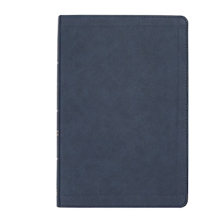 Front cover_CSB Large Print Thinline Bible, Navy LeatherTouch