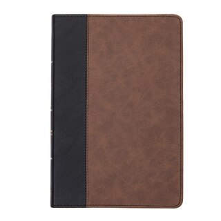 Front cover_CSB Large Print Thinline Bible, Black/Brown LeatherTouch