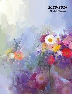2020-2024 Monthly Planner: Large Five Year Planner With Flower Coloring Pages (volume 3)