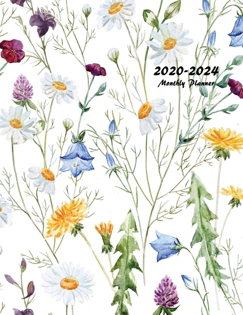 2020-2024 Monthly Planner: Large Five Year Planner With Floral Cover (volume 6)