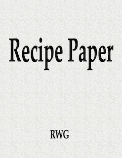 Front cover_Recipe Paper