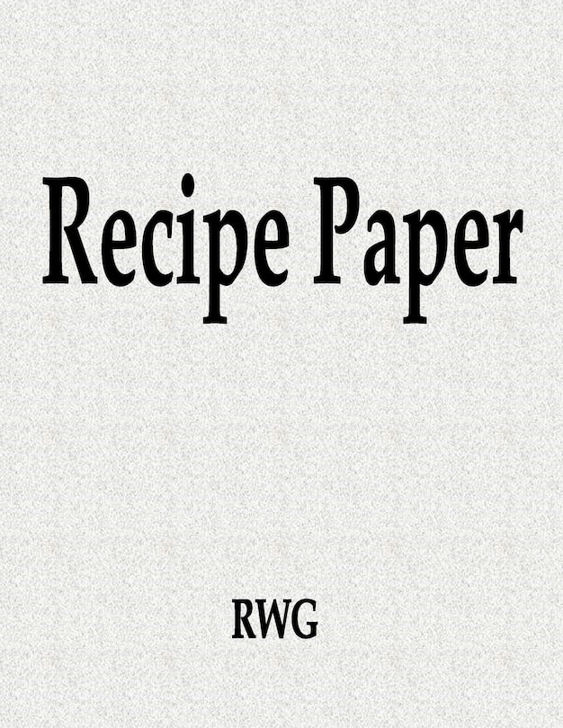 Front cover_Recipe Paper