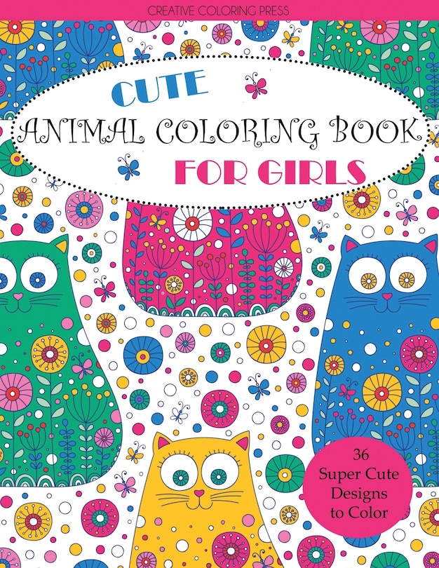 Front cover_Cute Animal Coloring Book for Girls