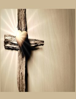 Front cover_Heart and the Cross Christian Inspirational Notebook