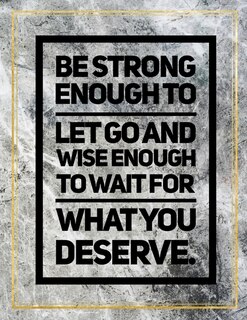 Be Strong Enough To Let Go And Wise Enough To Wait For What You Deserve.: Marble Design 100 Pages Large Size 8.5 X 11 Inches Gratitude Journal And Productivity Task Book
