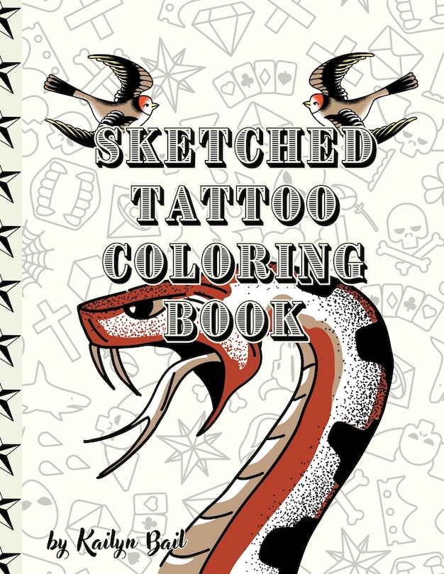 Front cover_Sketched Tattoo Coloring Book
