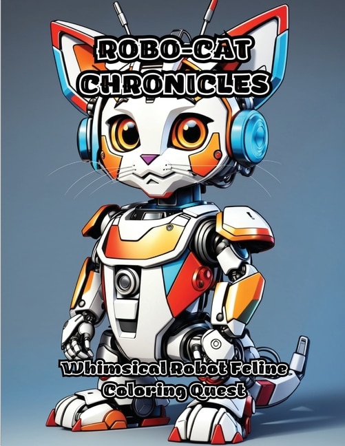 Robo-Cat Chronicles: Whimsical Robot Feline Coloring Quest