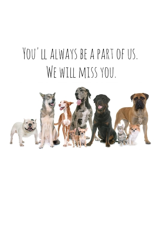 Front cover_You'll always be a part of us. We will miss you.