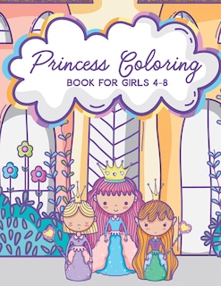 Front cover_Princess Coloring Book for Girls 4-8
