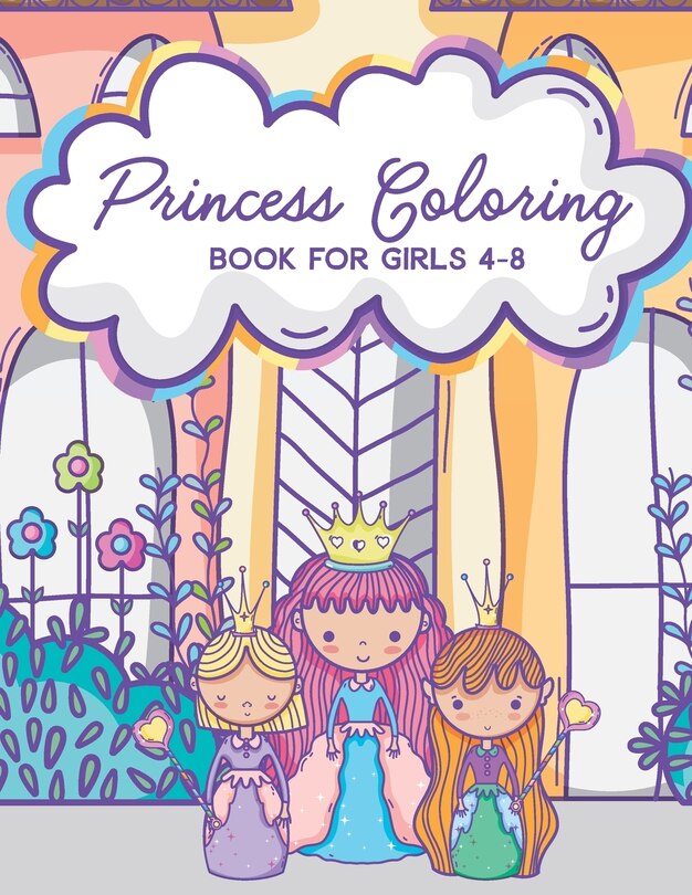 Front cover_Princess Coloring Book for Girls 4-8