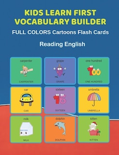 Front cover_Kids Learn First Vocabulary Builder FULL COLORS Cartoons Flash Cards Reading English