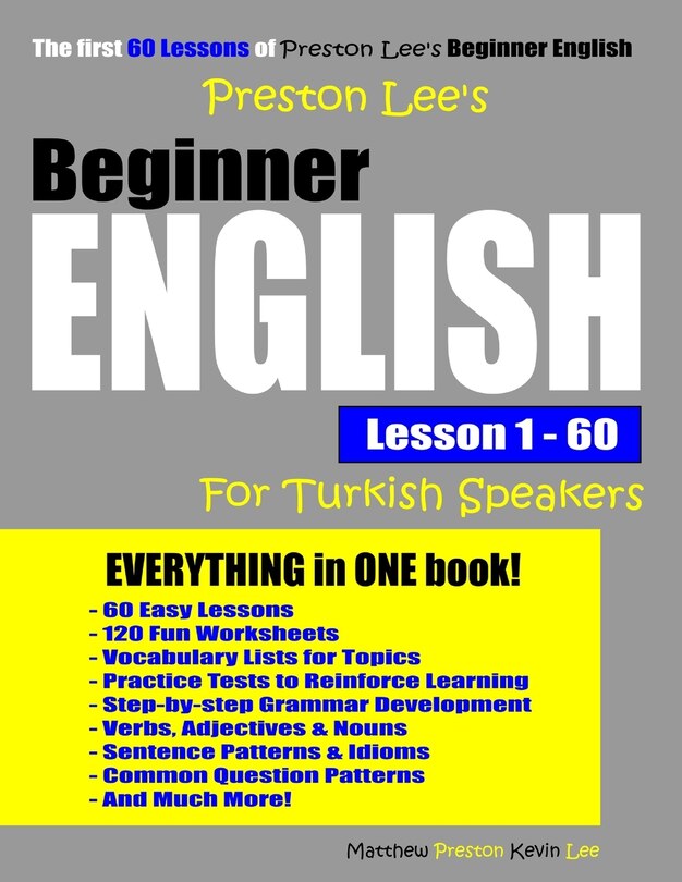 Couverture_Preston Lee's Beginner English Lesson 1 - 60 For Turkish Speakers