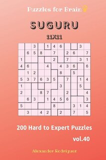 Front cover_Puzzles for Brain - Suguru 200 Hard to Expert Puzzles 11x11 vol.40