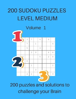 Front cover_200 Sudoku Puzzles Level Medium Volume 1