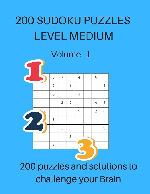 Front cover_200 Sudoku Puzzles Level Medium Volume 1