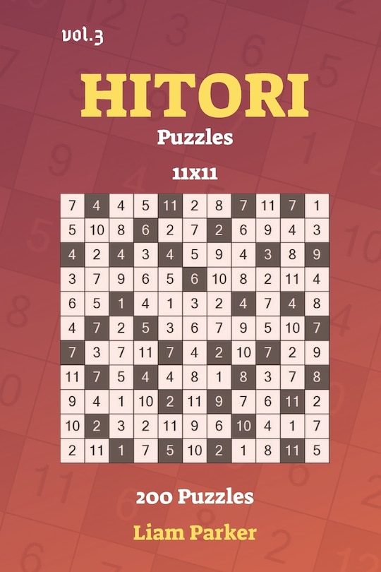 Front cover_Hitori Puzzles - 200 Puzzles 11x11 vol.3