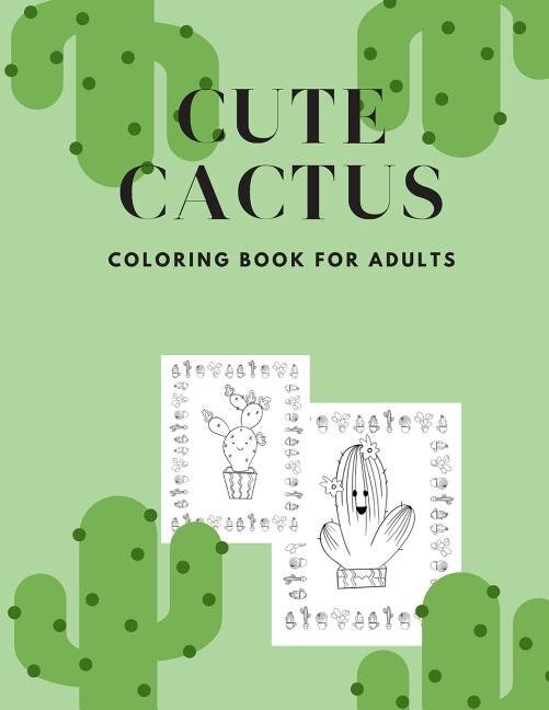 Front cover_Cute Cactus Coloring Book for Adults