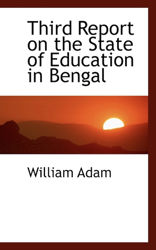 Couverture_Third Report on the State of Education in Bengal