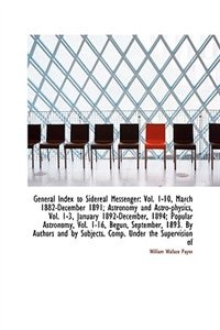 Front cover_General Index to Sidereal Messenger