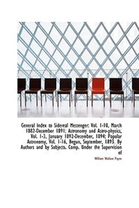 Front cover_General Index to Sidereal Messenger