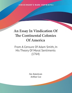 Front cover_An Essay In Vindication Of The Continental Colonies Of America