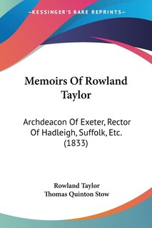 Couverture_Memoirs Of Rowland Taylor