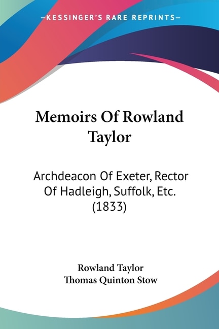 Couverture_Memoirs Of Rowland Taylor