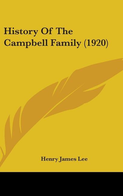 Couverture_History Of The Campbell Family (1920)
