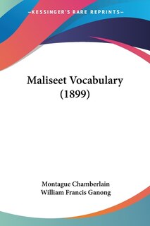 Front cover_Maliseet Vocabulary (1899)
