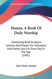 Front cover_Manna, A Book Of Daily Worship