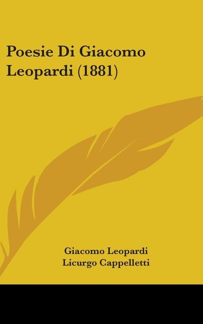 Front cover_Poesie Di Giacomo Leopardi (1881)