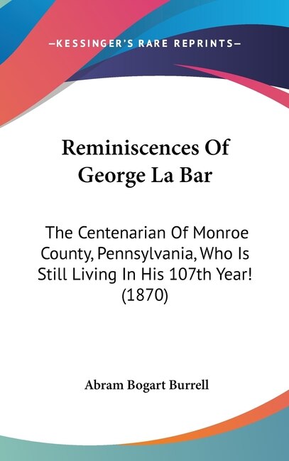 Front cover_Reminiscences Of George La Bar