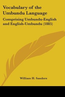 Couverture_Vocabulary of the Umbundu Language